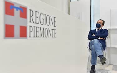 Alberto Cirio presidente della regione Piemonte durante la conferenza stampa su trapianti e donazioni in Piemonte, Torino, 29 gennaio 2021 ANSA/ALESSANDRO DI MARCO