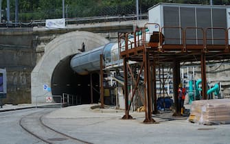 The construction site of the Turin-Lyon high speed rail line (Tav), Val di Susa Torino 09 agosto 2019. Piedmont Governor Alberto Cirio visits the area  with Telt general director Mario Virano and local mayors.  ANSA/TINO ROMANO