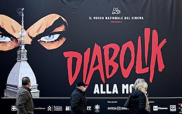 Presentazione della mostra e del film su Diabolik  Colpo grosso al museo  presso il museo nazionale del cinema di Torino alla Mole Antonelliana, Torino, 16 dicembre 2021 ANSA/ALESSANDRO DI MARCO
