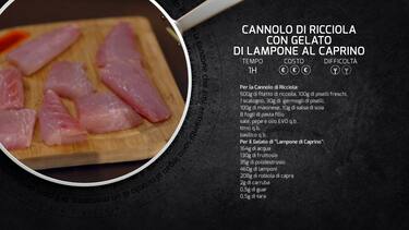 Kitchen Sound: cannolo di ricciola con gelato di lampone