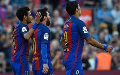 Liga, la MSN si scatena: poker Barça al Villarreal