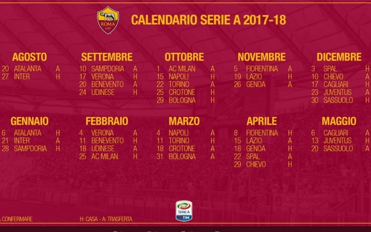 Calendario partite roma