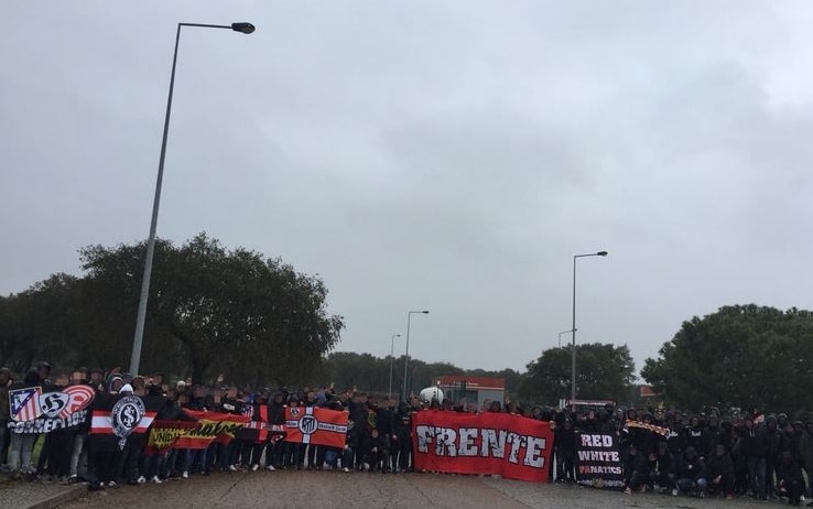 Tifosi dell'Atletico Madrid a Lisbona (Twitter)