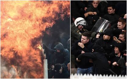 Atene, scontri e molotov prima di Aek-Ajax. VIDEO