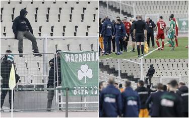 Caos in Grecia, derby sospeso per invasione tifosi