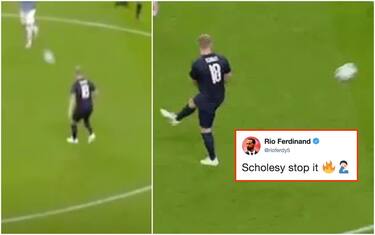 La magia di Scholes all'addio di Kompany. VIDEO