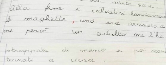 Lo stralcio del tema postato dalla maestra Dida Ghini Lo stralcio del tema postato dalla maestra Dida Ghini