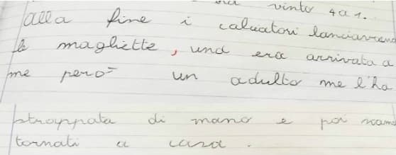 Lo stralcio del tema postato dalla maestra Dida Ghini