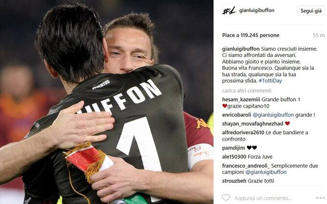 Da Buffon a Jovanotti, l'addio a Totti sui social: 'Hai vinto ...