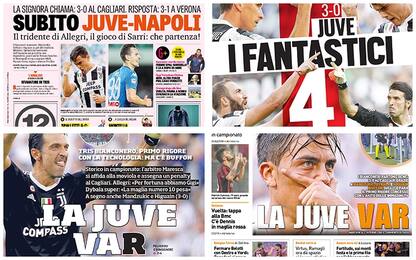 Serie A, la rassegna stampa: "La Juve va...r"