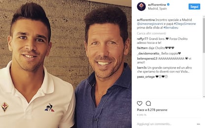 Fiorentina a Madrid, Simeone Jr incontra il padre
