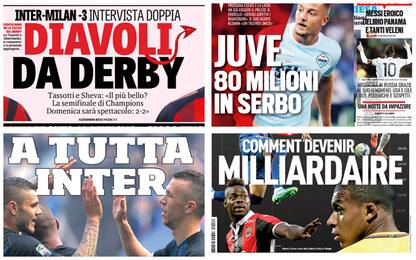 Dal derby di Milano a Messi: la rassegna stampa 