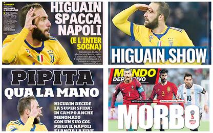 Higuain spacca Napoli. L'Inter sogna: rassegna