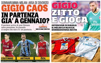 "Gigio caos", "Brivido Inter": la rassegna stampa