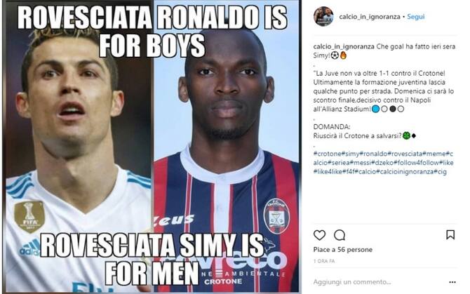 Crotone Juve Gol Di Simy In Rovesciata Come Ronaldo E Il Web Si Scatena Sky Sport