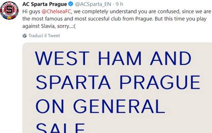 Gaffe Chelsea, confonde lo Sparta con lo Slavia