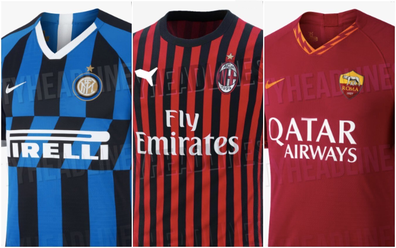 Serie A, le altre maglie del 2020: le foto di Inter, Milan e Roma ...