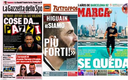 Da Neymar a Higuain: il mercato sui giornali