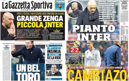 "Pianto Inter", "Sarri, derby e rinnovo": rassegna