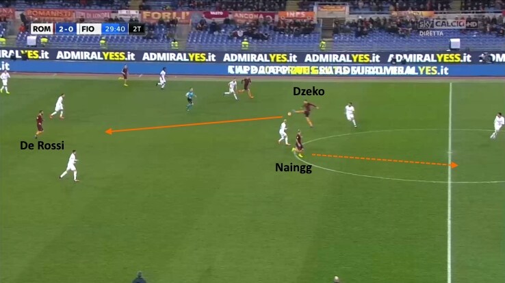 Nainggolan si inserisce dietro Dzeko radja nainggolan, edin dzeko