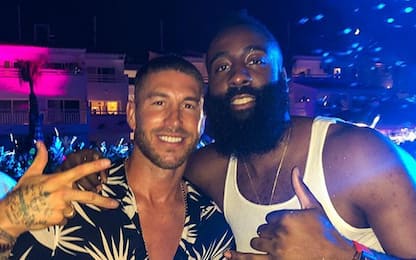 Ramos e Harden, "barbe" in festa ad Ibiza