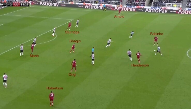 Lo schieramento del Liverpool contro il Newcastle newcastle liverpool
