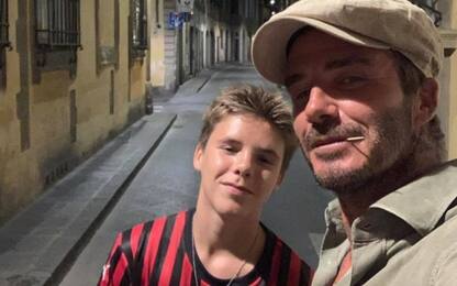 Beckham a Firenze, i figli in maglia Milan