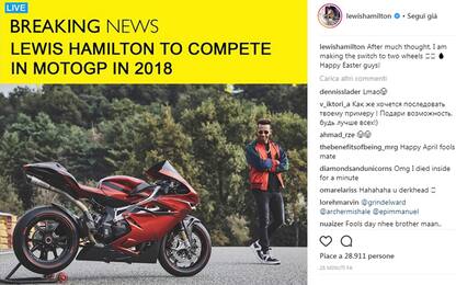 Hamilton: "2018 in MotoGP". Pesce d'aprile...