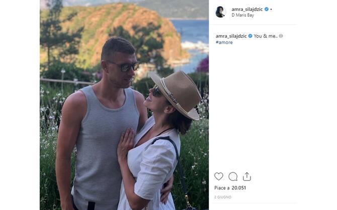 Italia-Bosnia, Dzeko si 'consola' con la moglie Amra Silajdzic. LE FOTO |  Sky Sport