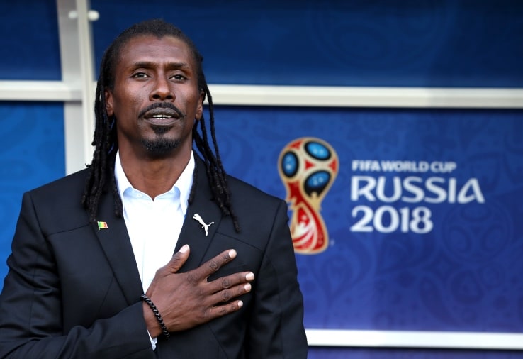 Aliou Cissé sulla panchina del Senegal. Fonte foto: Skysport