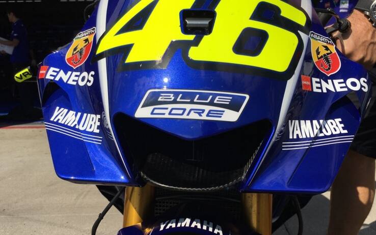 Dettaglio del nuovo cupolino Yamaha - Test Brno Rep. Ceca 2017 (foto: SkySport)