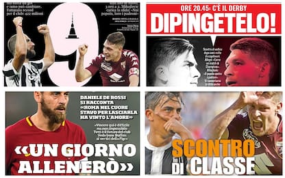 Juve-Torino, Napoli e De Rossi: la rassegna stampa