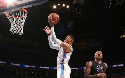 NBA, Westbrook tripla doppia in un tempo