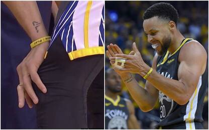 Curry, botta alla mano e dito lussato con Houston