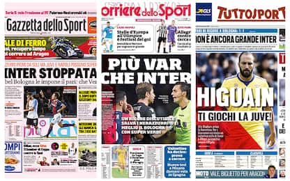 Dall'Inter a Lazio-Napoli: la rassegna stampa