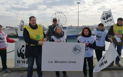 Flash-mob ambientalisti a foce Pescara