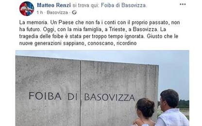 Foibe: Matteo Renzi in visita con famiglia a Basovizza