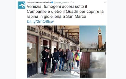 Caos a Venezia: tentano rapina, poi coprono la fuga con fumogeni