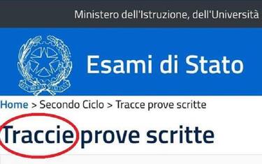 "Traccie" maturità, il Miur si scusa per il refuso sul sito