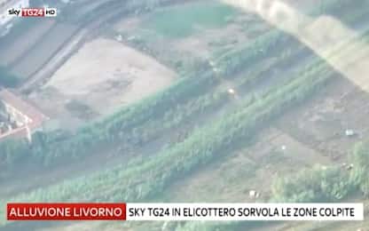 Alluvione Livorno, Sky TG24 in elicottero sulle zone colpite