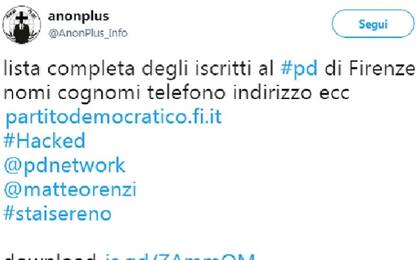 Attacco hacker al Pd di Firenze, on line anche dati di Renzi