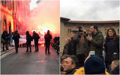 Salvini a Pisa, scontri tra manifestanti e forze dell’ordine. FOTO