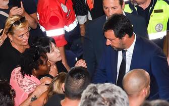 Matteo Salvini al funerale delle vittime del Ponte Morandi