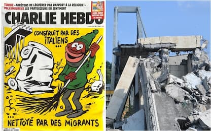 Charlie Hebdo, vignetta choc sul crollo del ponte di Genova