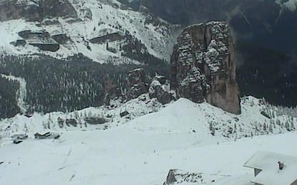 Maltempo, prima neve a Cortina d’Ampezzo e in Alto Adige