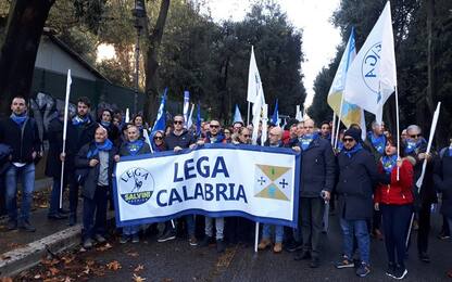 Roma, corteo della Lega: in bus dalla Calabria alla manifestazione