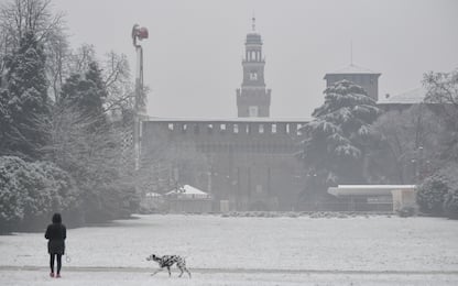 Maltempo, Milano imbiancata dalla neve. FOTO