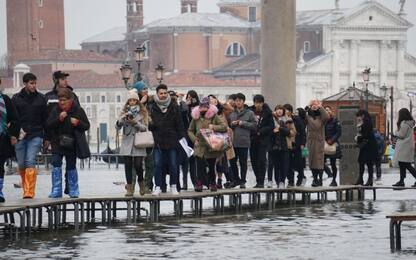 Maltempo, acqua alta a Venezia: raggiunti i 113 centimetri