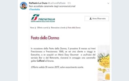 Trenitalia regala caramella per Festa Donna: ironia sul web 