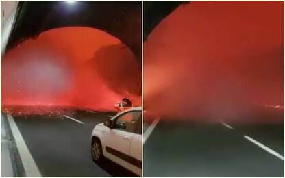 Incendio Cogoleto, fiamme sorprendono automobilisti sull'A10. VIDEO